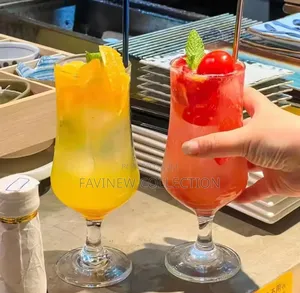 6pcs Retro Glass Goblet Transparent Glass