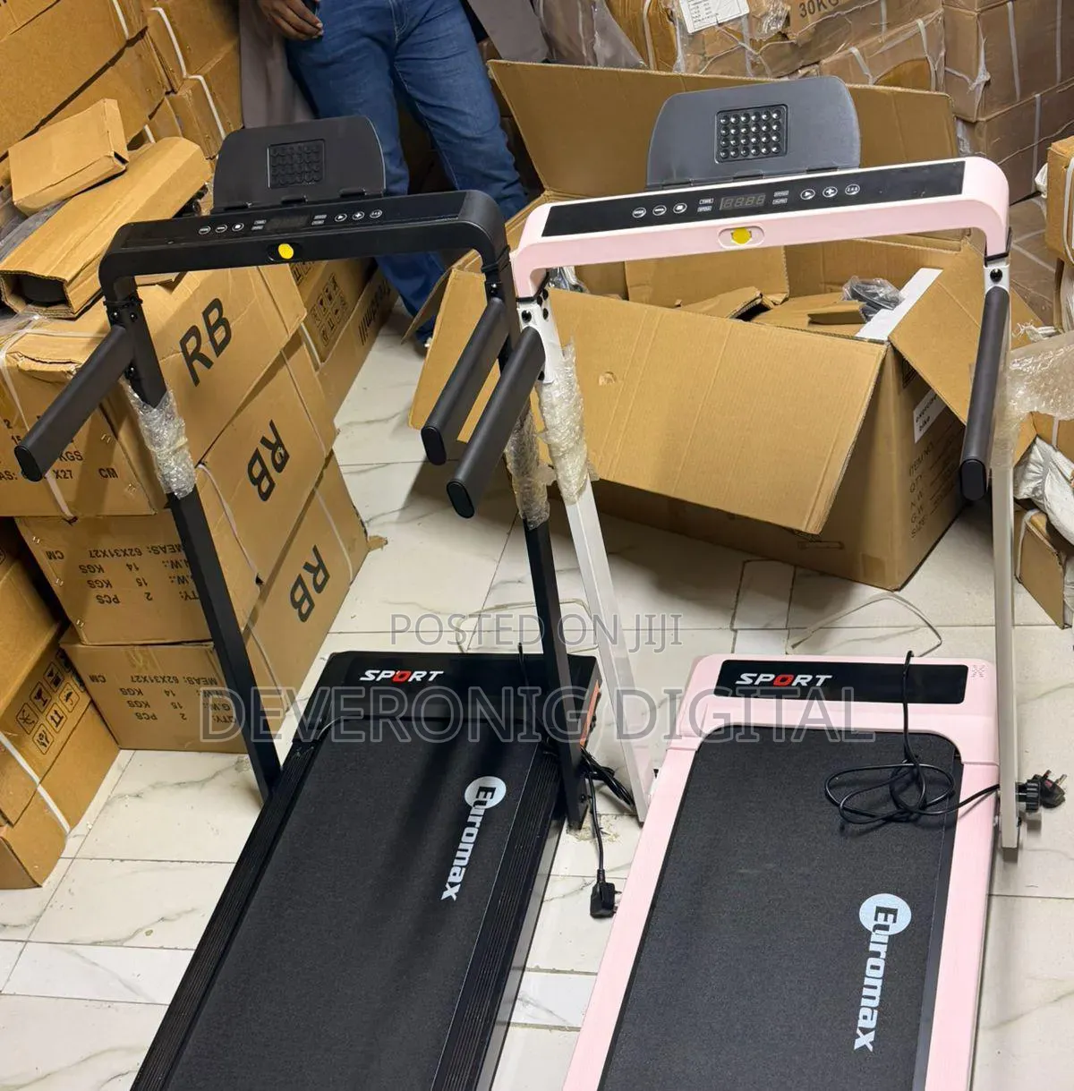 Euromax Foldable Walking Pad Treadmill With Incline and Hand Rails