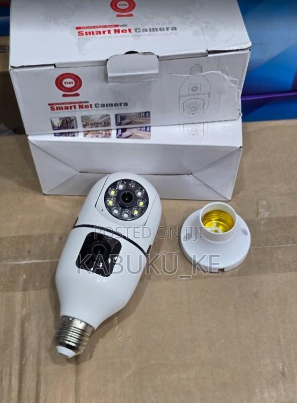 Dual-Lens Bulb Camera Two Cameras 360-Degree Wireless Bulb Camera