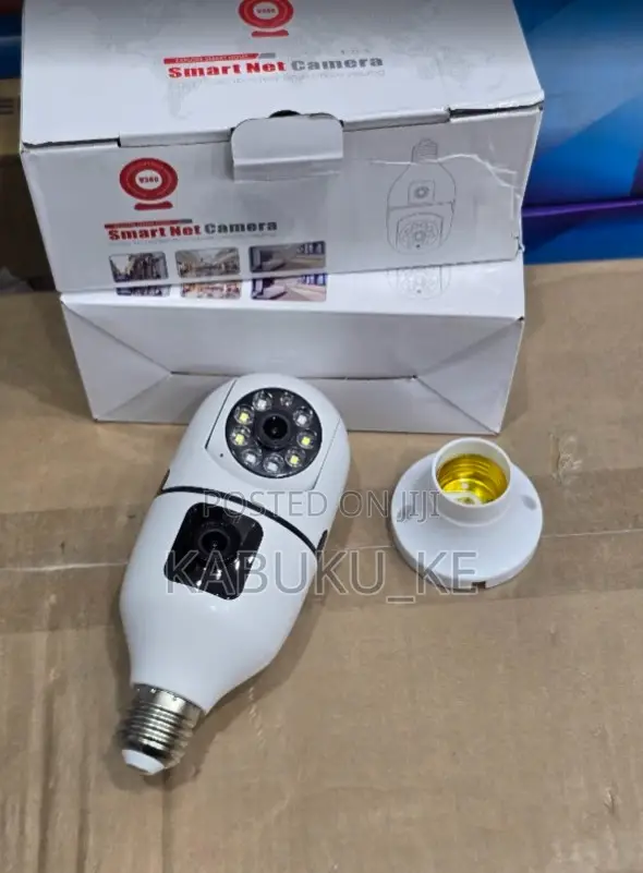 Dual-Lens Bulb Camera Two Cameras 360-Degree Wireless Bulb Camera