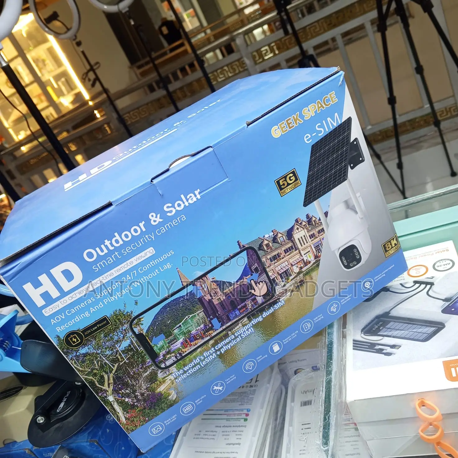 Geek Space Solar CCTV Camera Ultra Hd Dual Sim