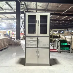 2-Door Half Glass Document Cabinet With a Safe