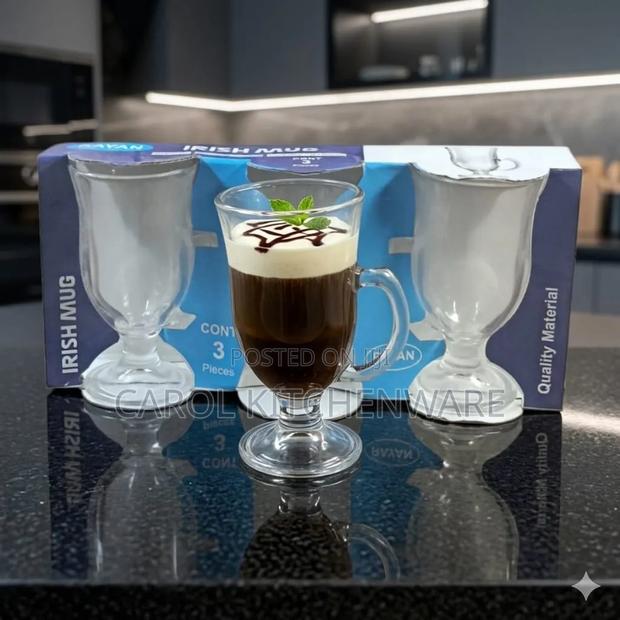 Irish Glass Mug / 3 PCS Irish Coffee Glasses