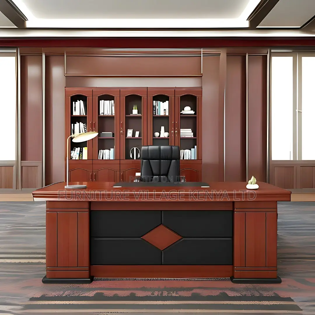 1.8 Meters Mahogany Boss L-Shaped Task Table
