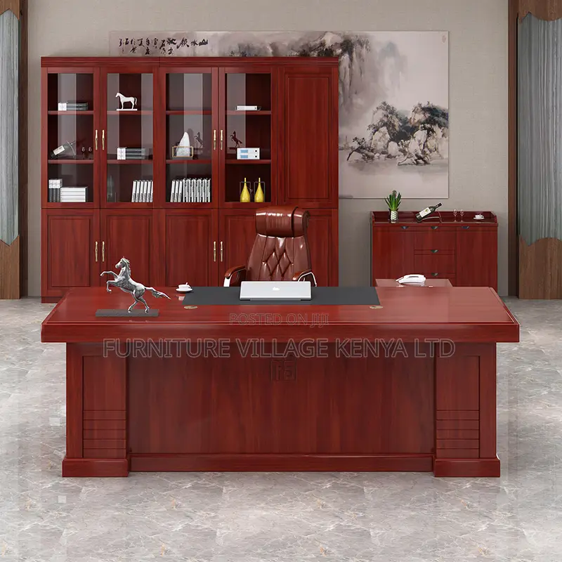 1.8 Meters Mahogany Boss L-Shaped Task Table