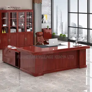 1.8 Meters Mahogany Boss L-Shaped Task Table