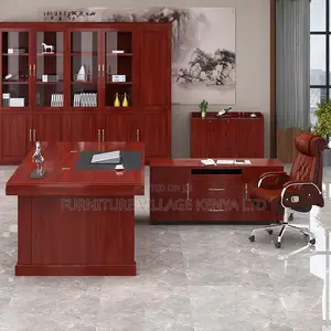 1.8 Meters Mahogany Boss L-Shaped Task Table