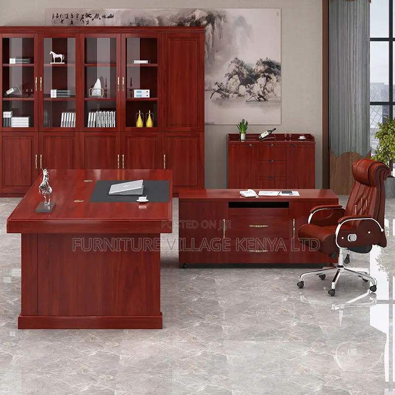 1.8 Meters Mahogany Boss L-Shaped Task Table