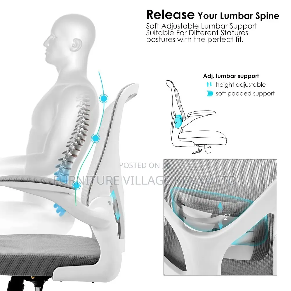 White Mid-Back Mesh Ergonomic Desk Seat