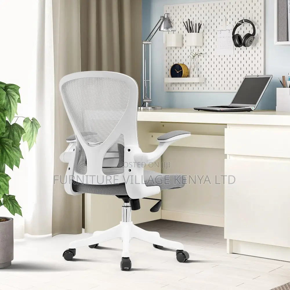 White Mid-Back Mesh Ergonomic Desk Seat