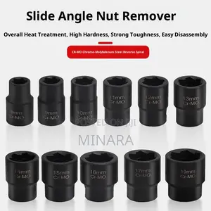 11 Pc, Twist Socket Set, Wheel Nut Remover, Damaged Bolt Extractor