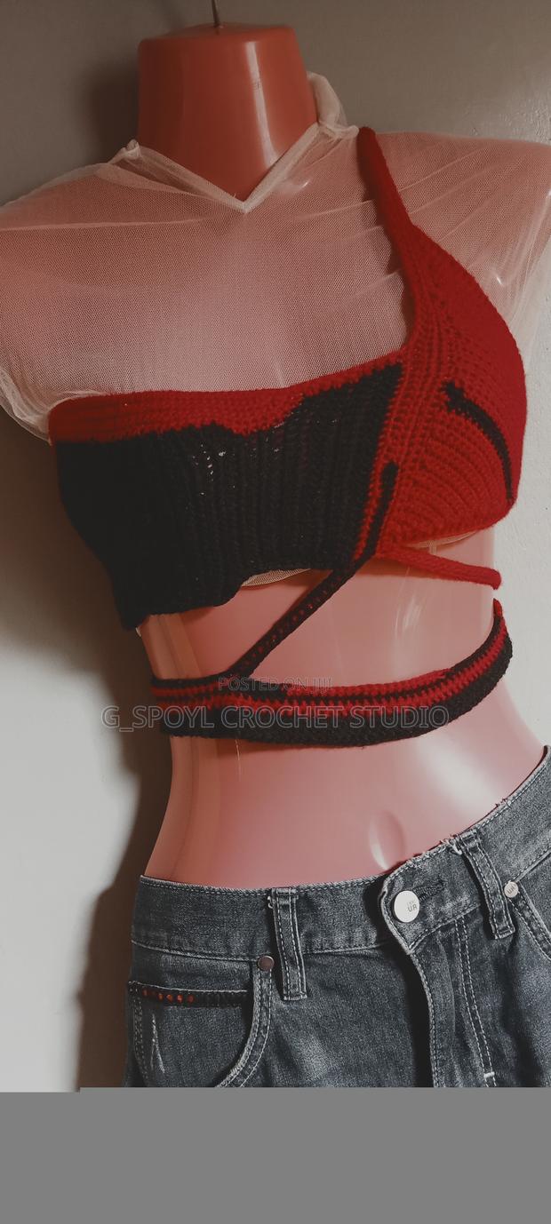 Red Black Crochet Top - thumbnail 2