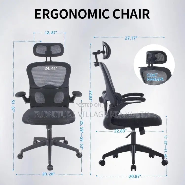 Mesh Swivel Ergonomic Seat With Flip Armrest