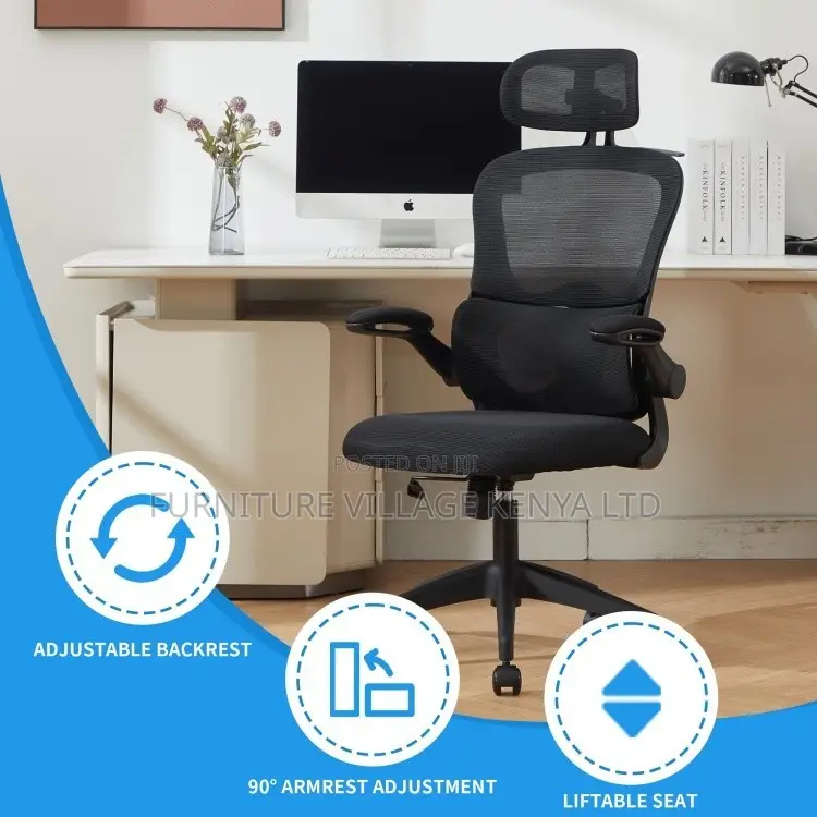 Mesh Swivel Ergonomic Seat With Flip Armrest