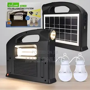 Solar Lighting System 30w Portable Station Power Bank 2 Led Bulb