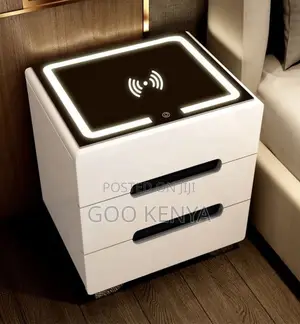 Bedside Cabinet; Modern Wooden Bedside Cabinet With Led Night Light