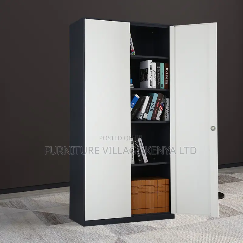 2-Door Gray Metallic Document Storage Cabinet