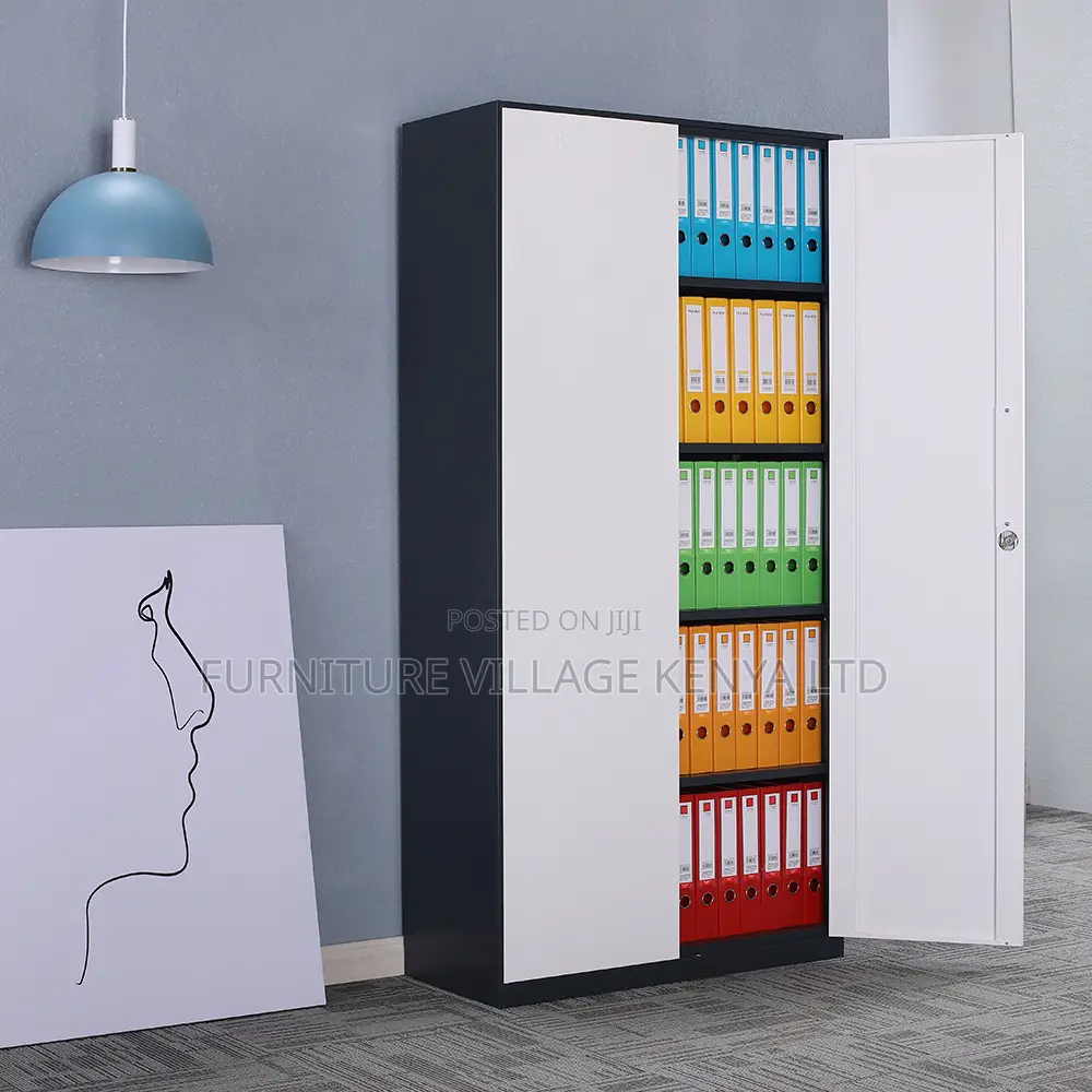 2-Door Gray Metallic Document Storage Cabinet