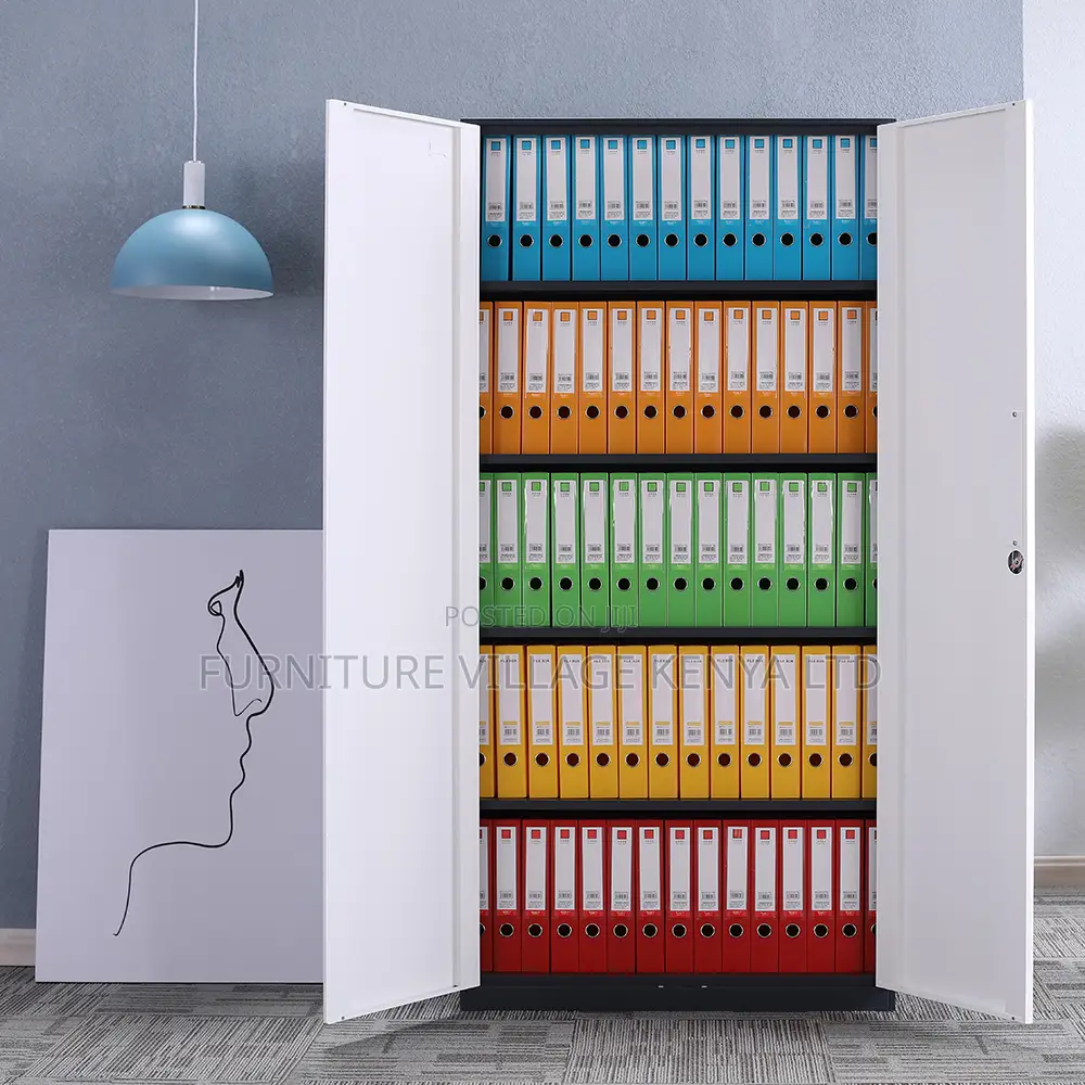 2-Door Gray Metallic Document Storage Cabinet