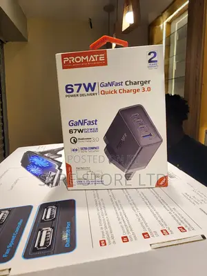 Promate 67w Ganfast 4-port Pd Charger (Usb-c Usb-a)
