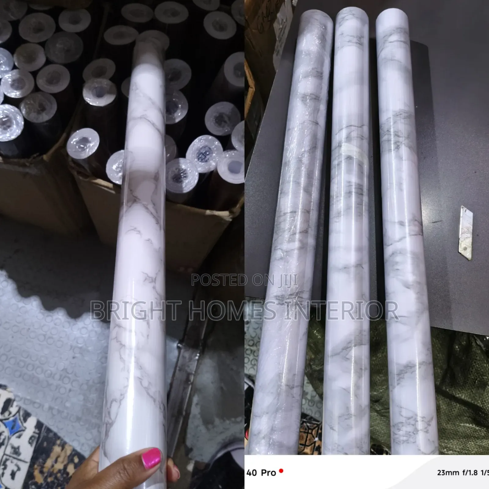Glossy Peel and Stick Wall Marble Contact Paper