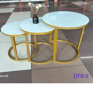 3 in 1 Executive Glass Effect Marble Table