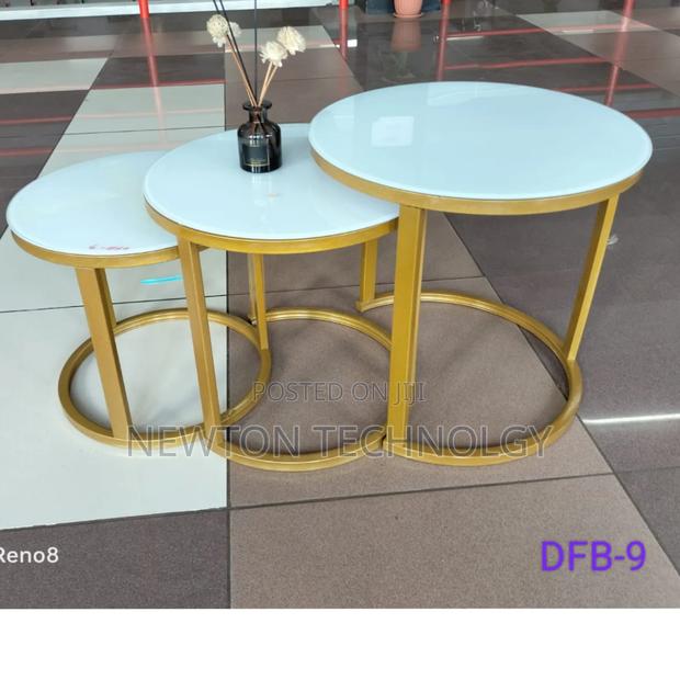 3 in 1 Executive Glass Effect Marble Table