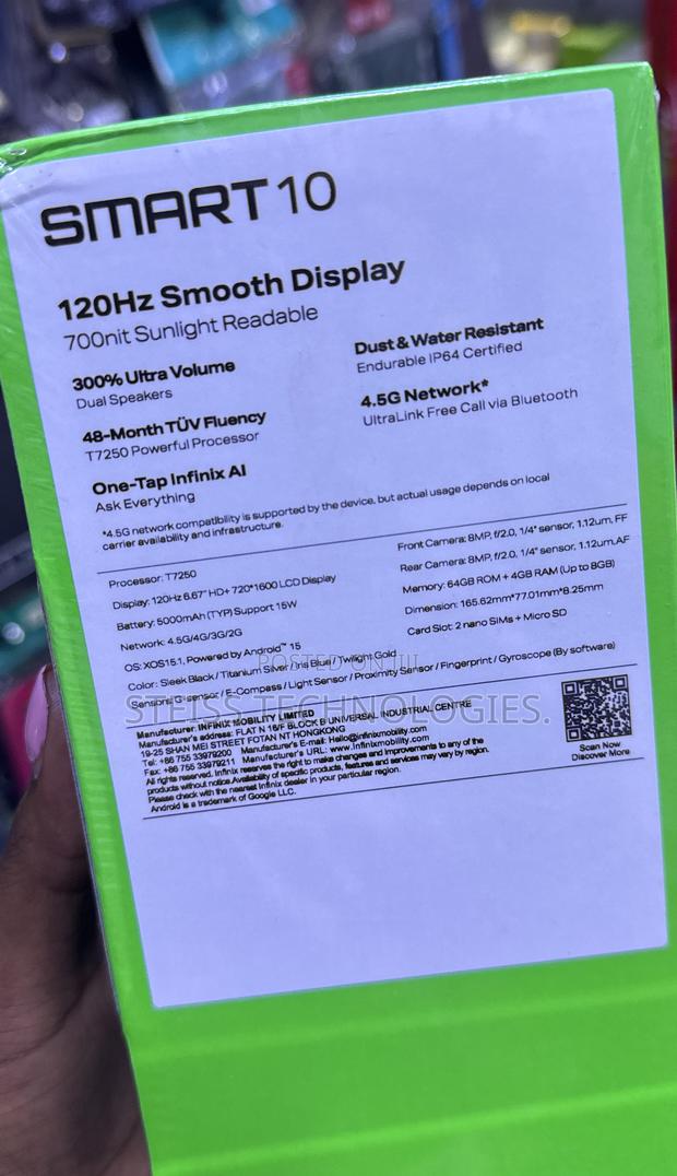 New Infinix Smart 10 64 GB Black - thumbnail 5