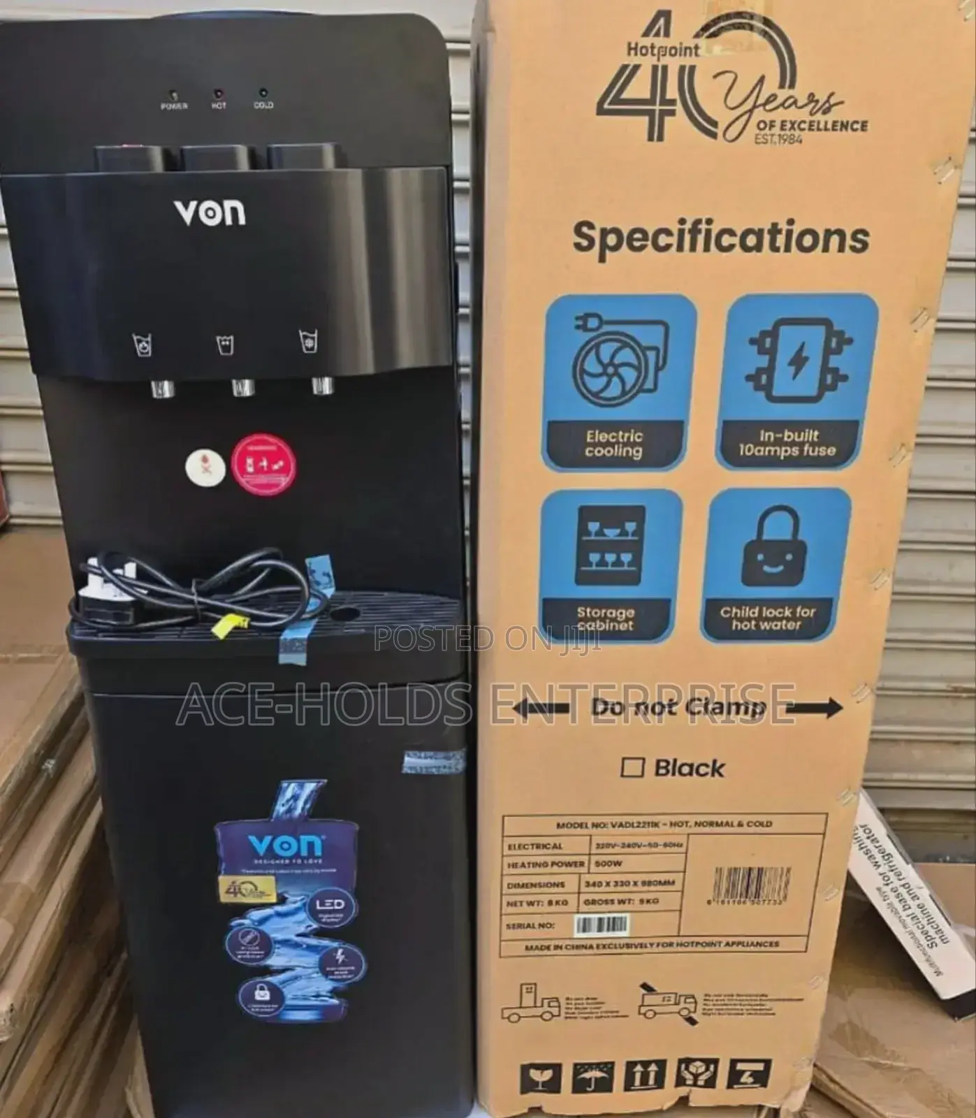 3 Tap Von Hot, Normal and Cold Water Dispenser With Child Lock