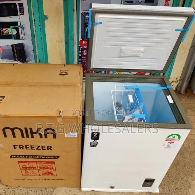 Mika 141l Glass Top Freezer White Grey Energy Saving