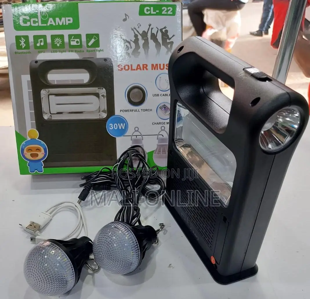 Solar Lighting System Kit 4500mah Power Station With 2 Led Bulbs