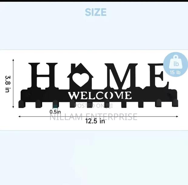 Black Metal Wall-Mounted Key Holder* - thumbnail 2