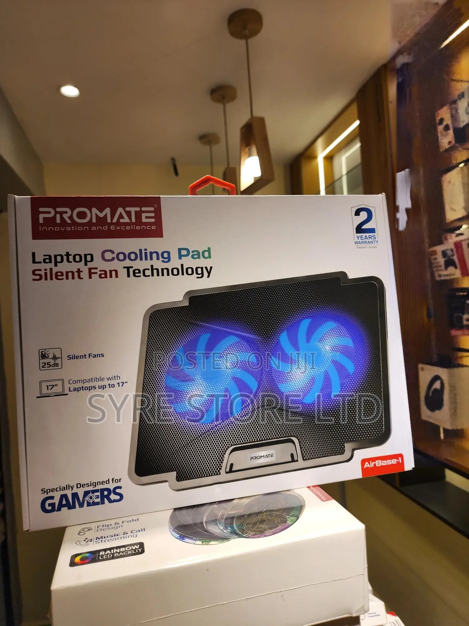 Laptop Cooling Pad Silent Fans Gaming Stand Promate Airbase-1