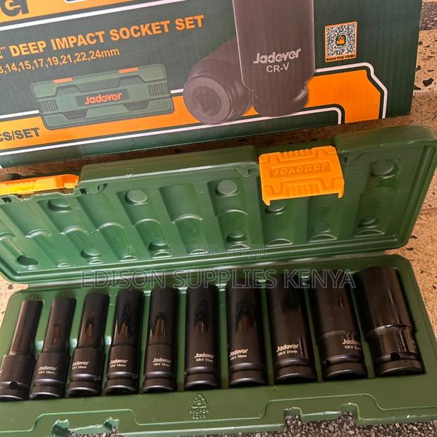 Sockets Set Jadever 10 PCS 1/2" Deep Impact Sockets Set Impact Wrench - thumbnail 4