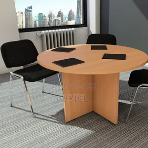 Office Table : Office 4-Seater Round Meeting Table