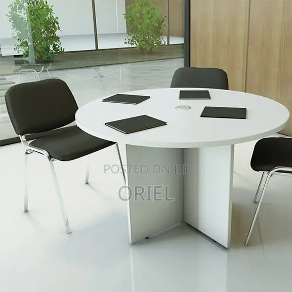Office Table : Office 4-Seater Round Meeting Table