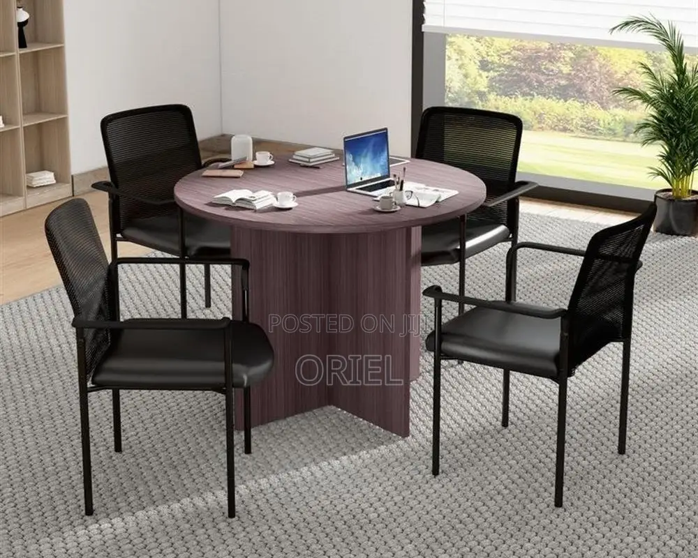 Office Table : Office 4-Seater Round Meeting Table