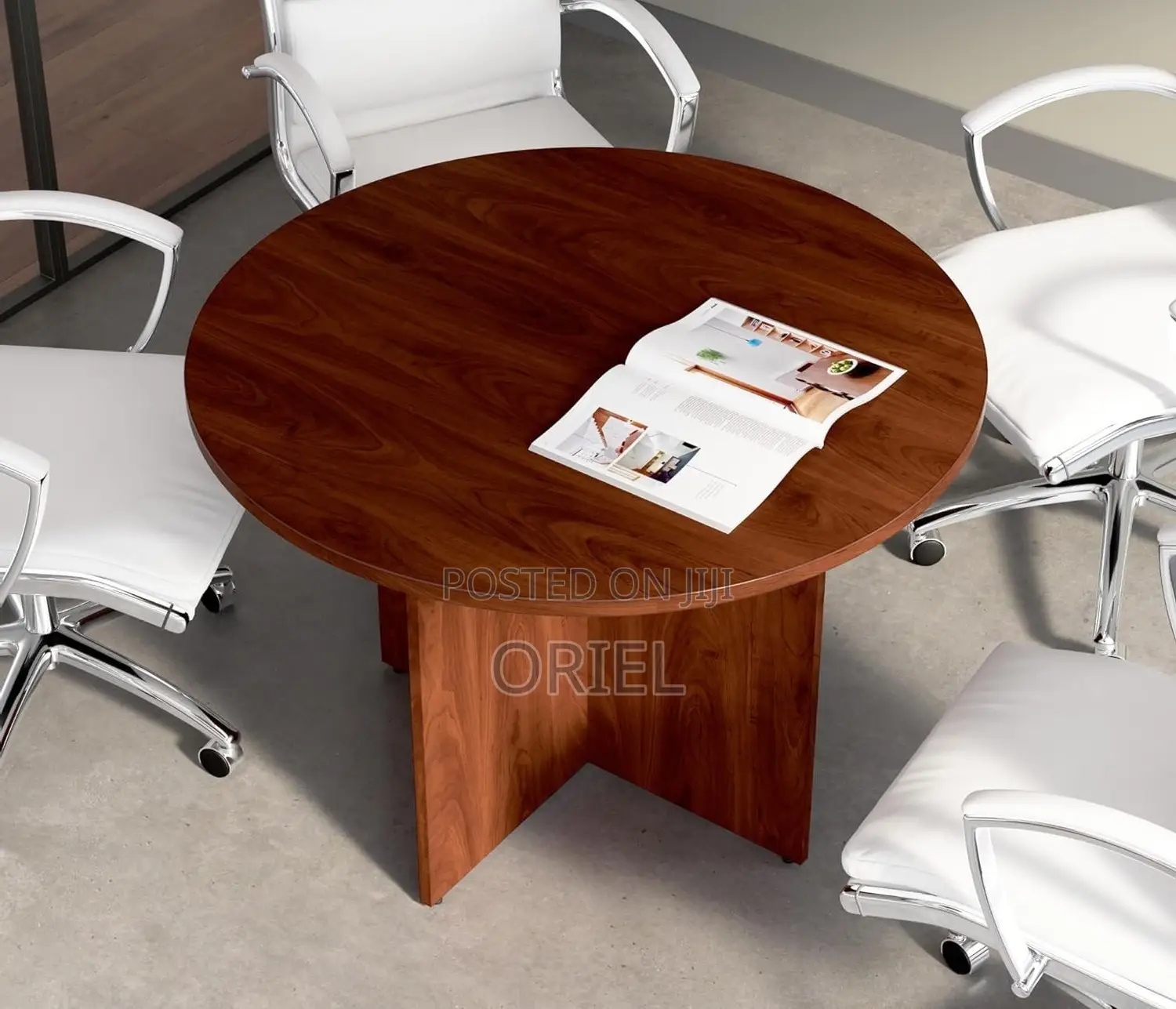 Office Table : Office 4-Seater Round Meeting Table