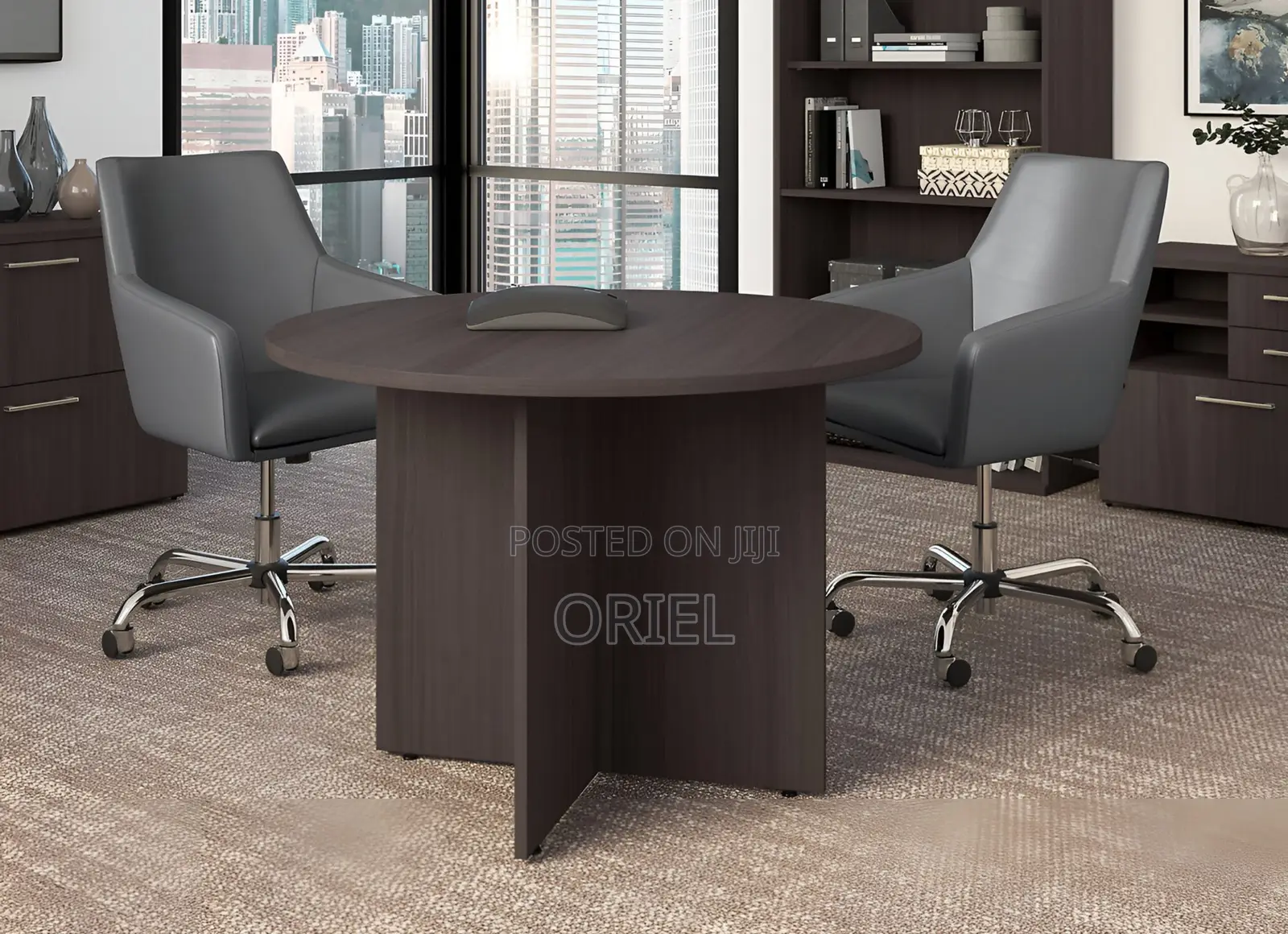 Office Table : Office 4-Seater Round Meeting Table