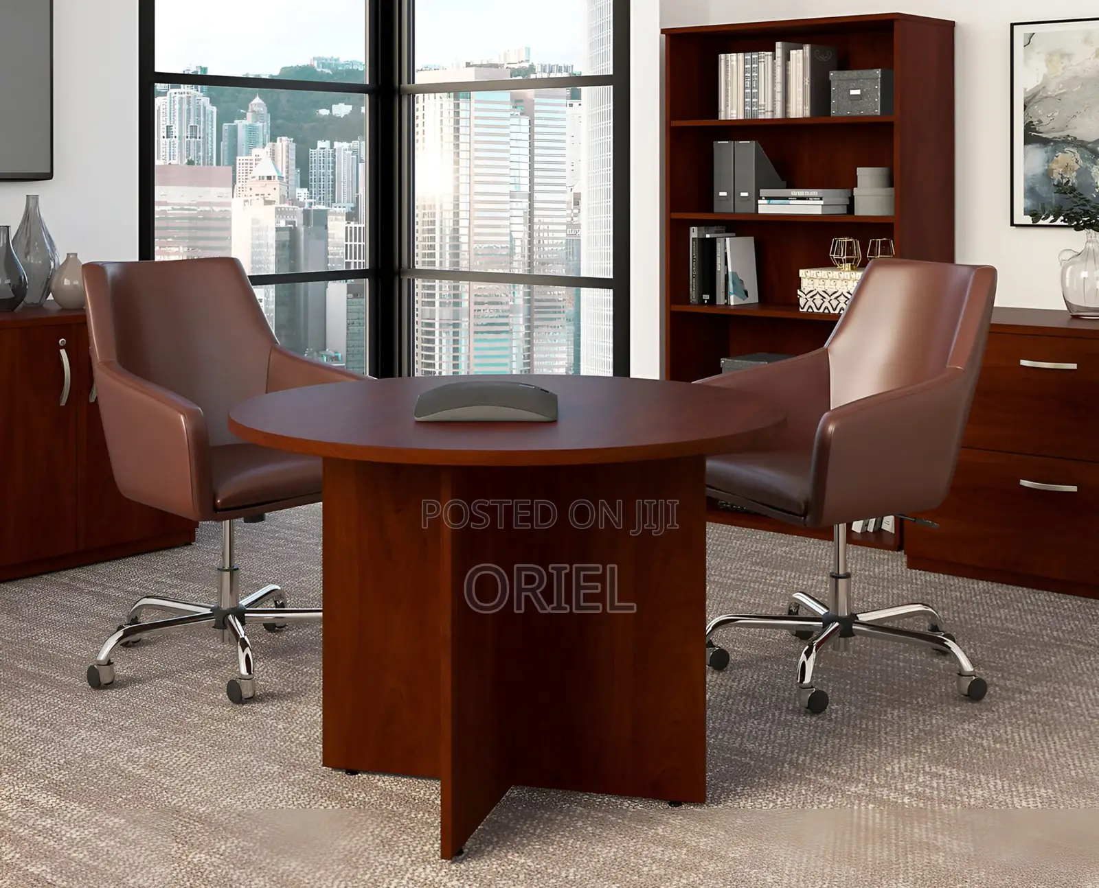Office Table : Office 4-Seater Round Meeting Table