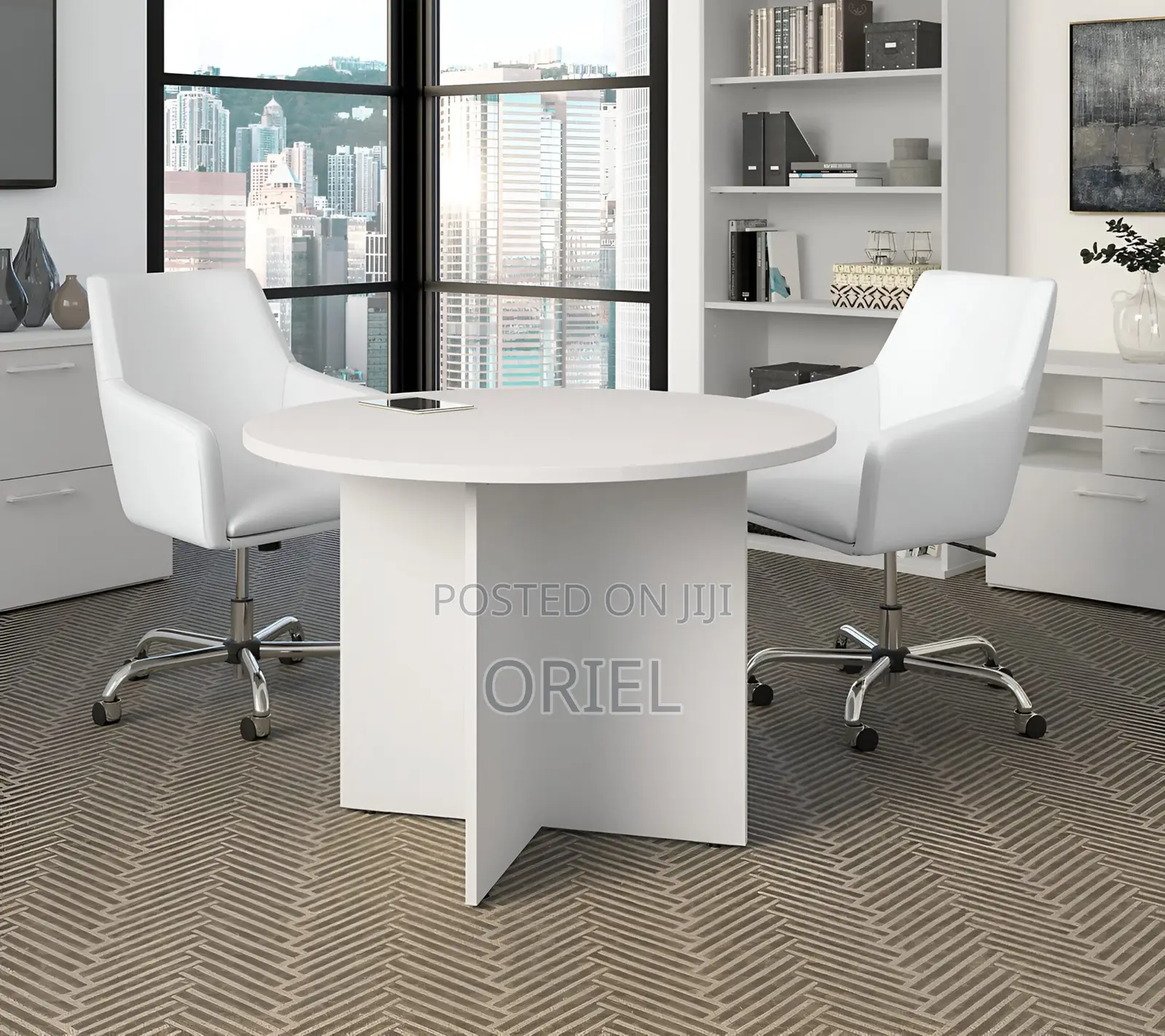 Office Table : Office 4-Seater Round Meeting Table