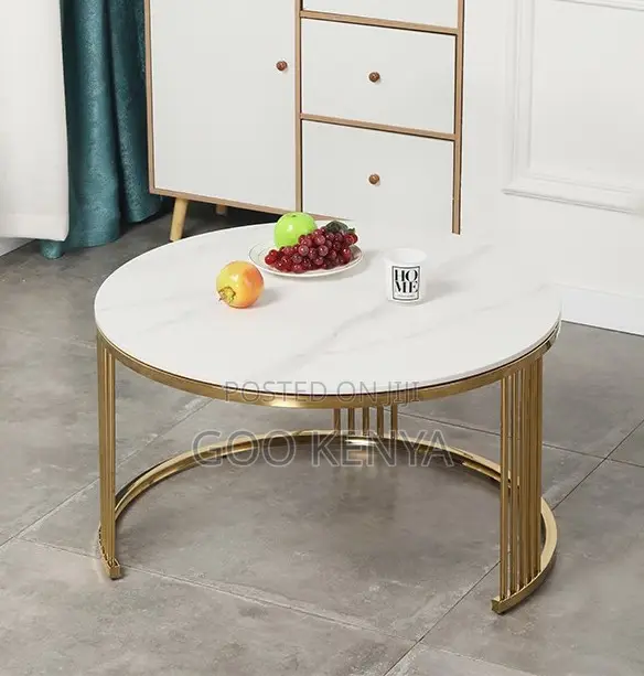 Coffee Table; High-End Modern Gold Convertible Coffee Table