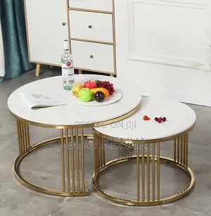 Coffee Table; High-End Modern Gold Convertible Coffee Table