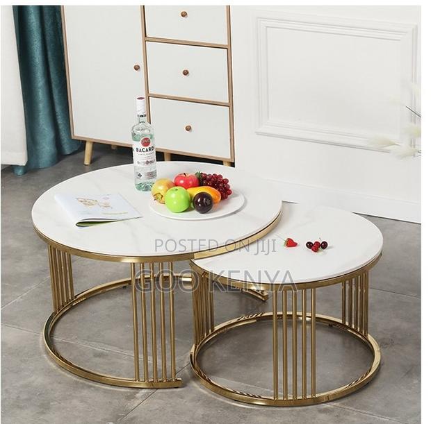 Coffee Table; High-End Modern Gold Convertible Coffee Table - thumbnail 5
