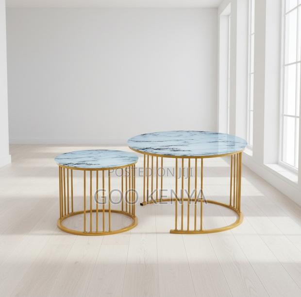 Coffee Table; High-End Modern Gold Convertible Coffee Table - thumbnail 6