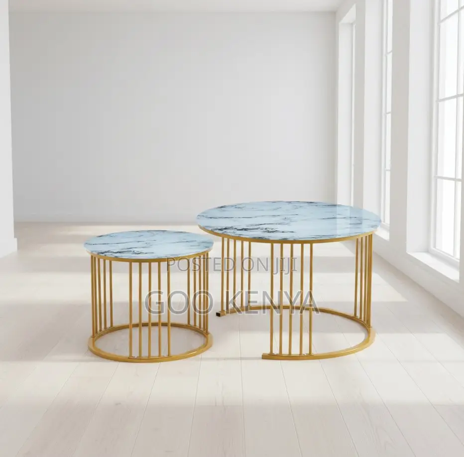 Coffee Table; High-End Modern Gold Convertible Coffee Table