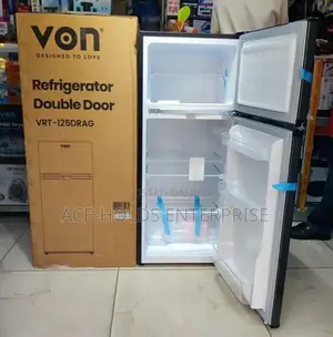 Von Double Door Fridge 125 Litres Direct Cool - Dark Grey