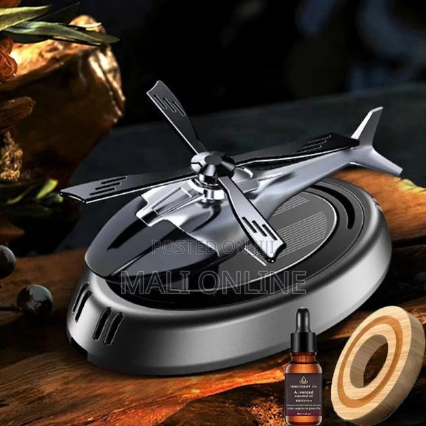 Solar Powered Rotating Car Air Freshener Helicopter Aroma Diffuser