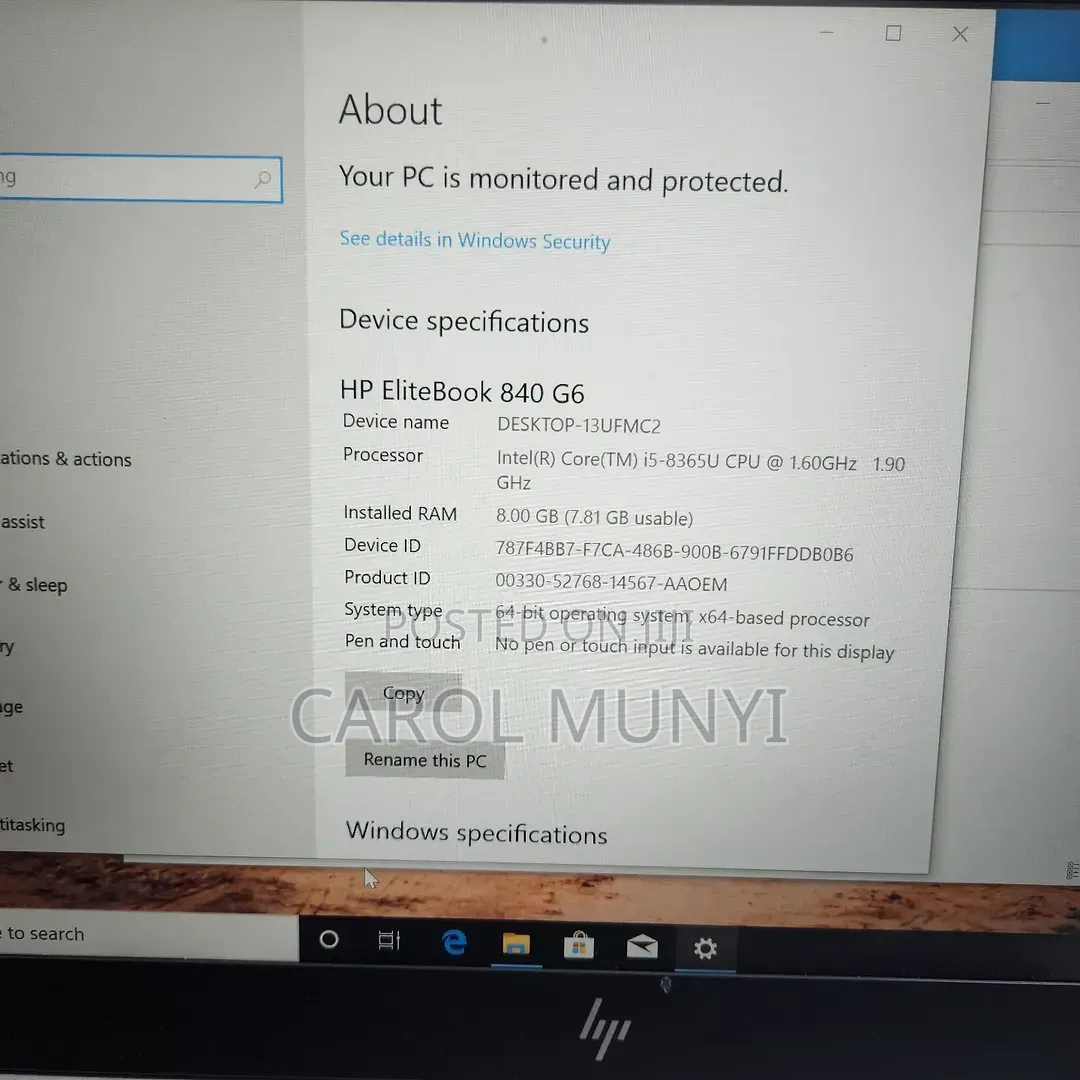 Laptop HP EliteBook 840 G6 8GB Intel Core i5 SSD 256GB