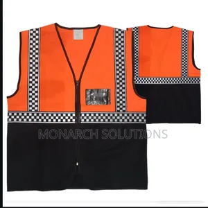 Orange Black Executive Vest With White Black Reflective Lining